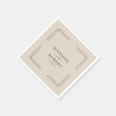 Minimalistische, klassische, neutrale Lichtbeige Serviette (Ecke)