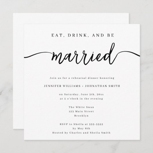 Minimalistische klassische Probe - Einladung (Vorne/Hinten)