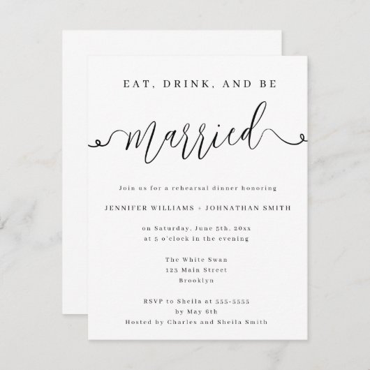 Minimalistische klassische Probe - Einladung (Vorne/Hinten)