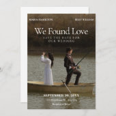 Minimalistische Klassische Romanische Foto Hochzei Save The Date (Vorne/Hinten)