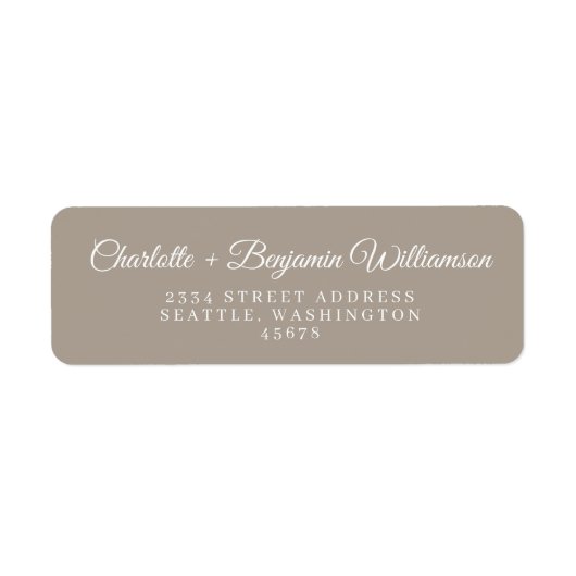 Minimalistische klassische Script Taupe Rücksendea (Vorne)