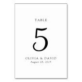 Minimalistische klassische Tischnummer (Vorderseite)