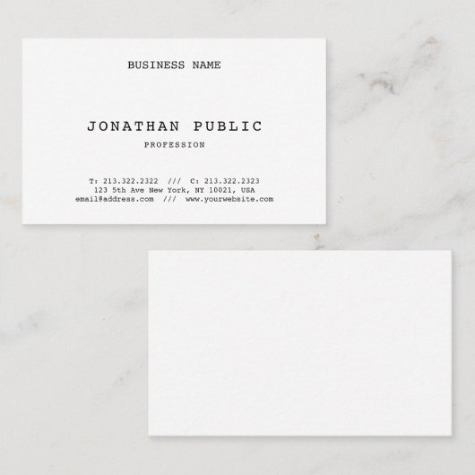 Minimalistische klassische Vorlage Nostalgischer L Visitenkarte (Vorne/Hinten)