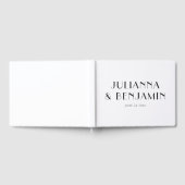 Minimalistische, klassische, weiße Hochzeit Gästebuch (Voll)
