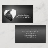 Minimalistische Klaviermusik Tutor Herzkarte Visitenkarte (Vorne/Hinten)