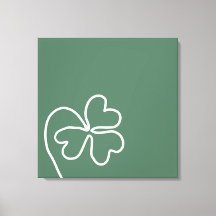 Minimalistische Kleeblattlinie, die grün Zeichne