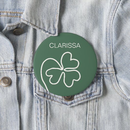 Minimalistische Kleeblattlinie Zeichne grüne Benut Button (Beispiel)