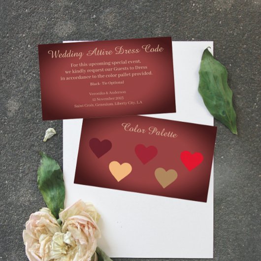 Minimalistische Kleiderordnung Hochzeit Rot Begleitkarte