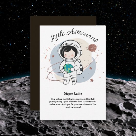 Minimalistische Kleine Astronautenpuppe Begleitkarte