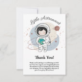 Minimalistische Kleine Astronautenpuppe Dankeskarte (Vorderseite)