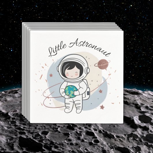 Minimalistische Kleine Astronautenpuppe Serviette