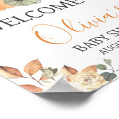 Minimalistische kleine Pumpkin Baby Dusche Empfang Poster (Ecke)