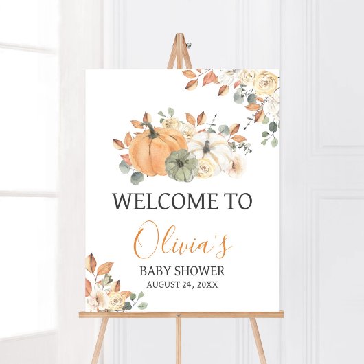 Minimalistische kleine Pumpkin Baby Dusche Empfang Poster