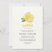 Minimalistische kleine Süsse Citrus Baby Dusche Einladung (Vorderseite)