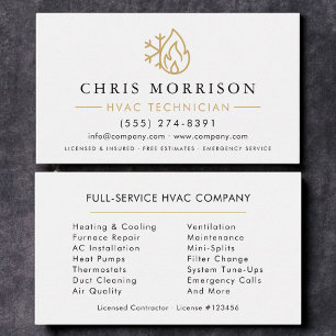 Minimalistische Klimaanlage White Gold Modern Visitenkarte