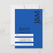 Minimalistische kobaltblaue RSVP-Karte