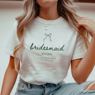 Minimalistische Kokette Brautjungfer Name Junggese T-Shirt