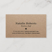 Minimalistische Konditorei Backwaren Rustikale Kra Visitenkarte (Rückseite)