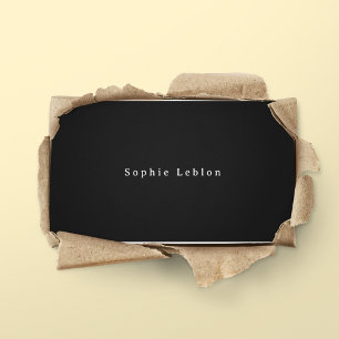 Minimalistische Kontaktkarte Schwarz Telefonnummerkarte