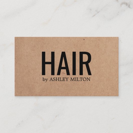 Minimalistische Kraft Black Bold Hair Salon Visitenkarte (Vorderseite)