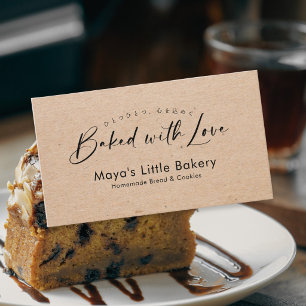Minimalistische Kraft Elegante Schrift Bäckerei Visitenkarte