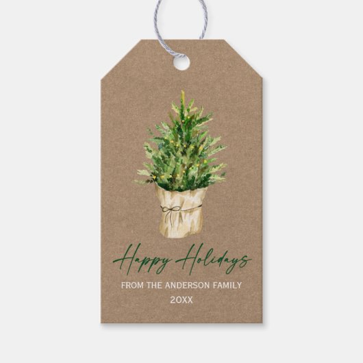 Minimalistische Kraft für die Kalligraphie, Aquare Geschenkanhänger (Vorderseite)