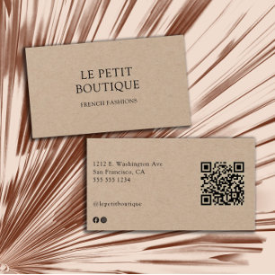 Minimalistische Kraft-Karte  QR-Code Visitenkarte