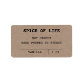 Minimalistische Kraft-Kerzen Adressaufkleber (Vorne)