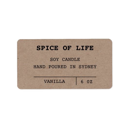 Minimalistische Kraft-Kerzen Adressaufkleber (Vorne)