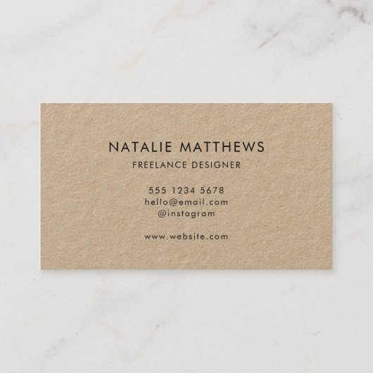 Minimalistische Kraft | Moderne Rustikale Handschr Visitenkarte (Rückseite)