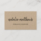 Minimalistische Kraft | Moderne Rustikale Handschr Visitenkarte (Vorderseite)