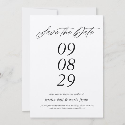 Minimalistische Kraft-Papier Save the Date Einladu Einladung (Vorderseite)