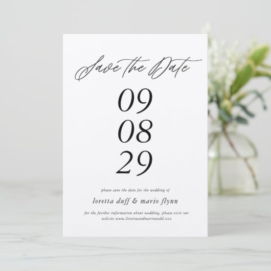 Minimalistische Kraft-Papier Save the Date Einladu Einladung (Stehend Vorderseite)