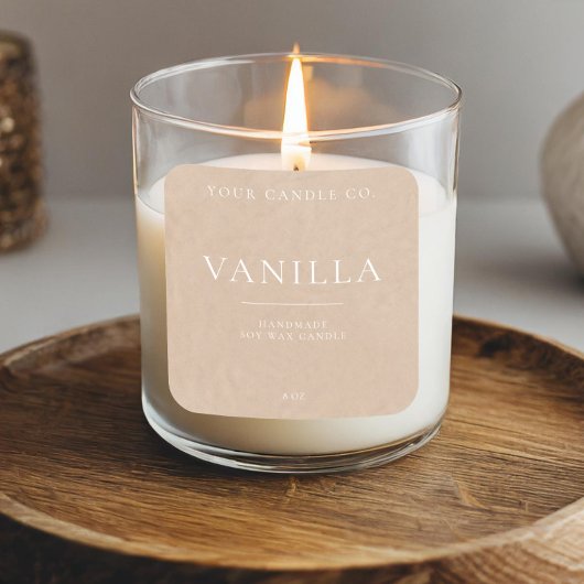 Minimalistische Kraft-Personalisiert-Kerze Quadratischer Aufkleber