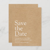 Minimalistische Kraft Save the Date Definition Ankündigungspostkarte (Vorne/Hinten)