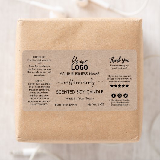 Minimalistische Kraft-Scented Soy Candle Labels (Insitu)