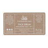 Minimalistische Kraft-Serumetiketten (Vorne)