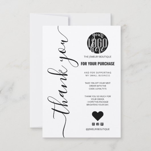 Minimalistische Kraft Signature Script Order Viele Dankeskarte (Vorderseite)