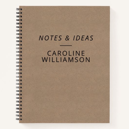 Minimalistische Kraft Style Personalisiert Name No Notizblock (Vorderseite)