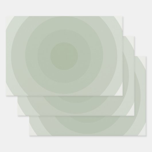 Minimalistische Kreislinie der Sage Green Geschenkpapier Set (Set)