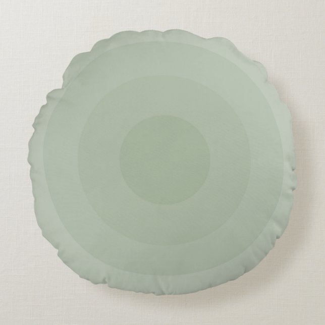 Minimalistische Kreislinie der Sage Green Rundes Kissen (Vorderseite)