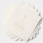 Minimalistische Kreuz-Erstkommunion Servietten Mit Folie (Insitu (Gestapelt))
