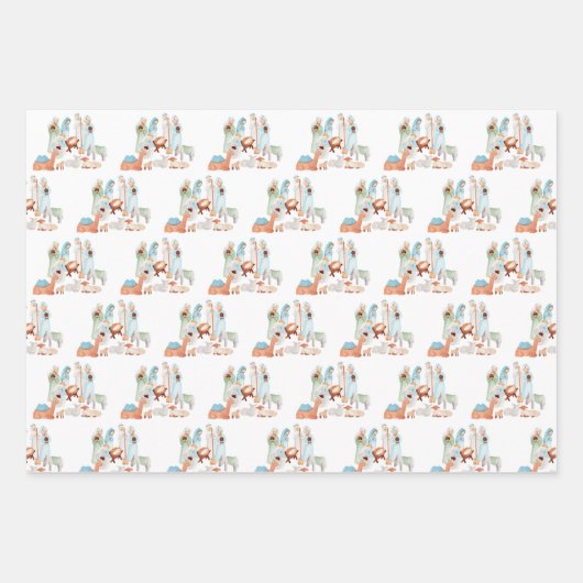 Minimalistische Krippe Weihnachten Geschenkpapier Set (Vorderseite 3)