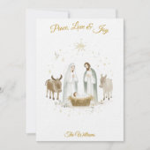 Minimalistische Krippe Weihnachtskarte Friedlich Einladung (Vorderseite)