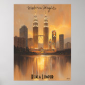 Minimalistische Kuala Lumpur Skyline - Soft Tone A Poster (Vorne)