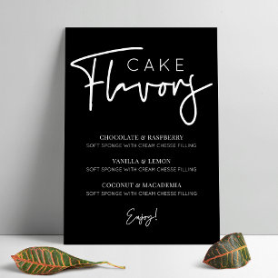 Minimalistische Kuchen-Aromen Menü einfach schwarz Poster