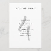 Minimalistische kühne Hochzeit Tischnummer 4 Karte (Rückseite)