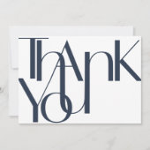 Minimalistische kühne Navy Rose Dankeschön Karte (Vorderseite)