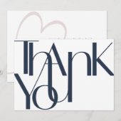 Minimalistische kühne Navy Rose Dankeschön Karte (Vorne/Hinten)