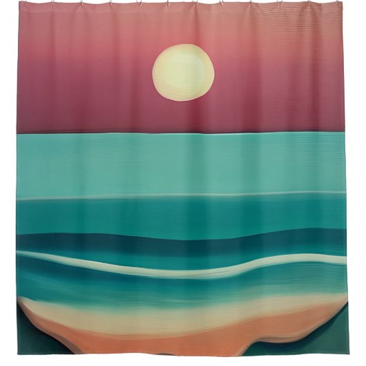 Minimalistische Kunst am Strand Duschvorhang (Vorderseite)